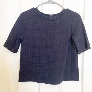 Theory textured boxy fit shirt dark blue size small